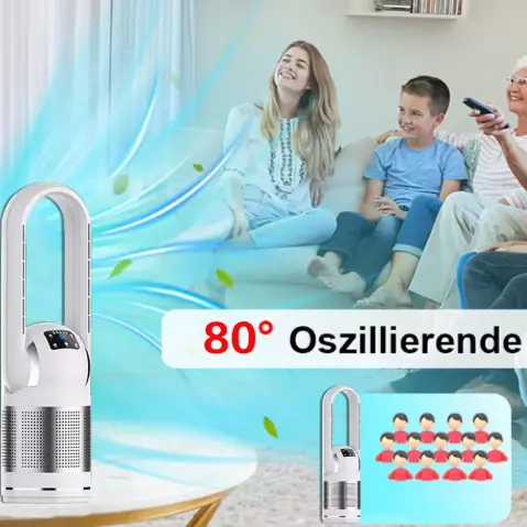 Večnamenski čistilec zraka s HEPA filtrom za pametni dom z grelcem brez rezil in hladilnim ventilatorjem